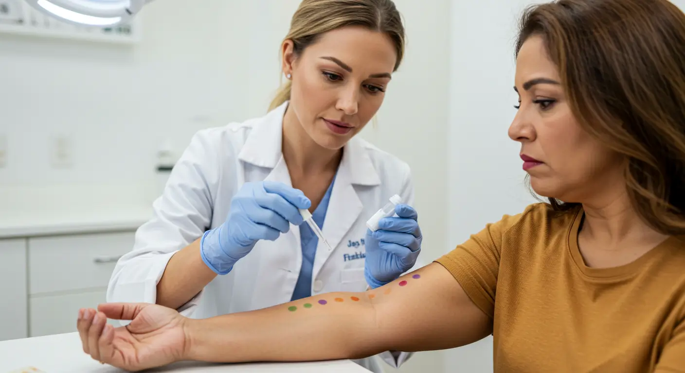 an allergist performing a Skin allergy test